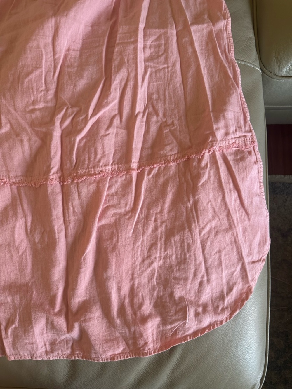 We The Free by Free People Pink Long Pintucked Ruffle Front Tunic Top NWT Sz L - Picture 11 of 15